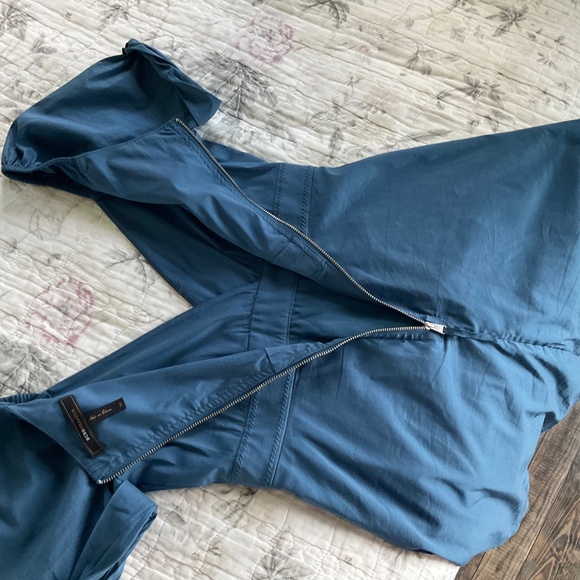 BCBG MAXAZARIA Mini Dress Womens 4 Blue Short Sleeve Eyelet Lined - Picture 4 of 9